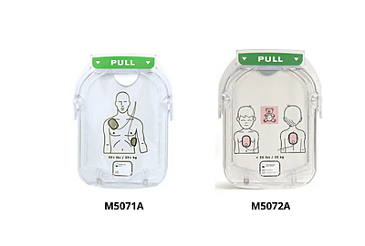 Sicherheitshinweis für die Philips HS1 AED-Elektroden M5071A und M5072A