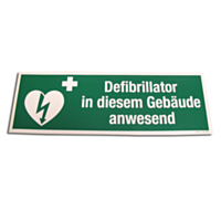 Aufkleber "Defibrillator in diesem Gebäude anwesend"